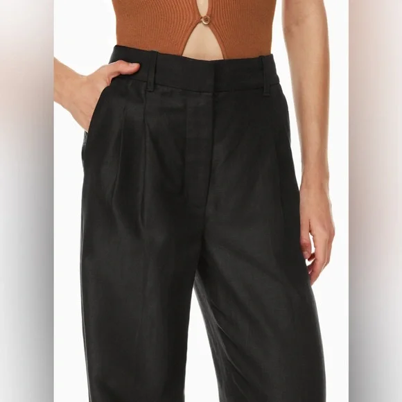 NWT - Aritzia Wilfred The Effortless Pant™ Linen - Size 6 - Black - Picture 8 of 9